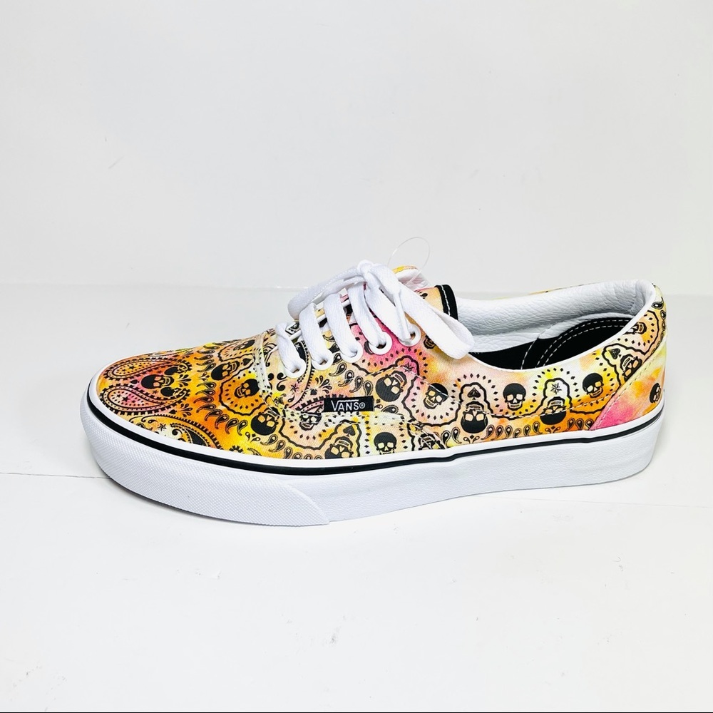 Vans Off‎ The Wall Bandana Tie Dye Skull Sneakers Orange